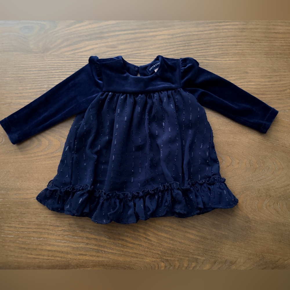 Andy & Evan Navy Blue Skirted Dress